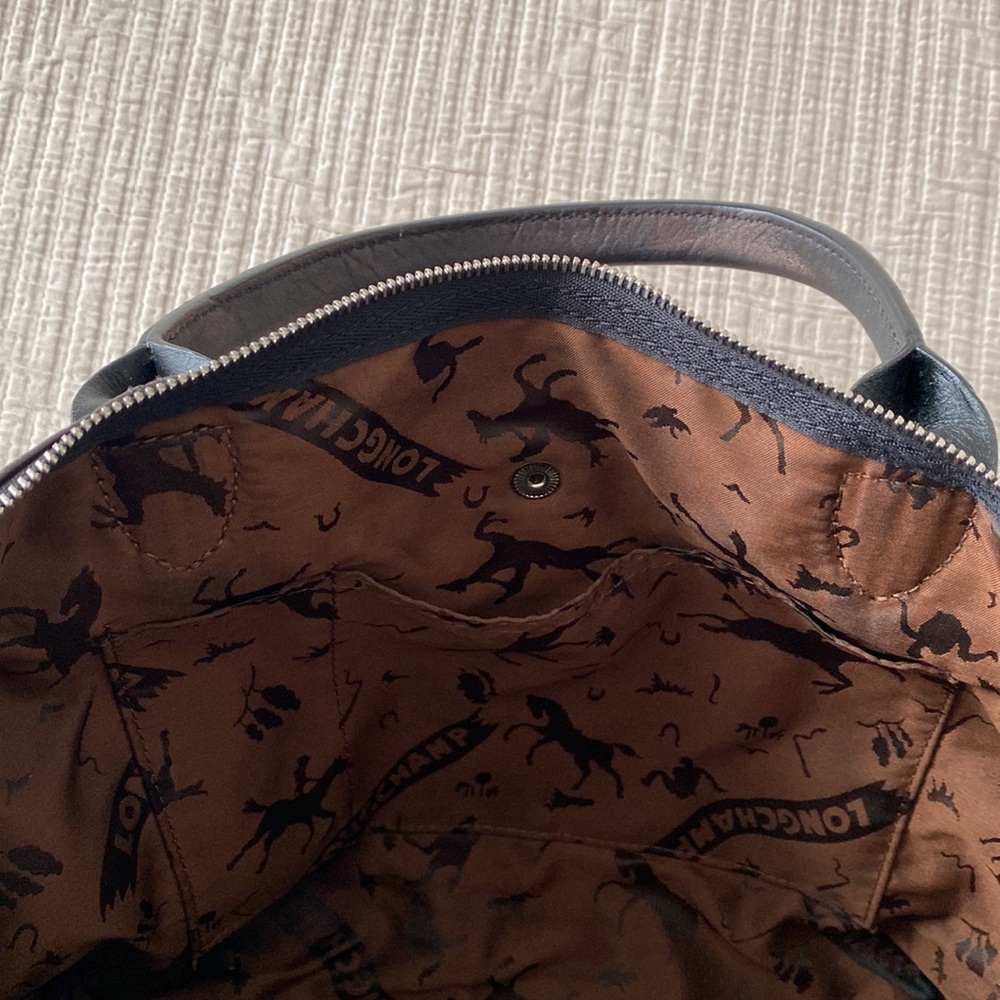 Longchamp Le Pliage Cuir Brown Leather Bag - Picture 7 of 12